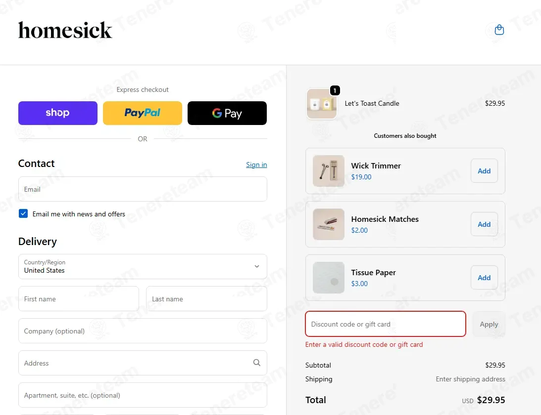 Homesick coupon code: 15% off with BEAUTYBYFRANKI. Tested and valid as 2 months ago.