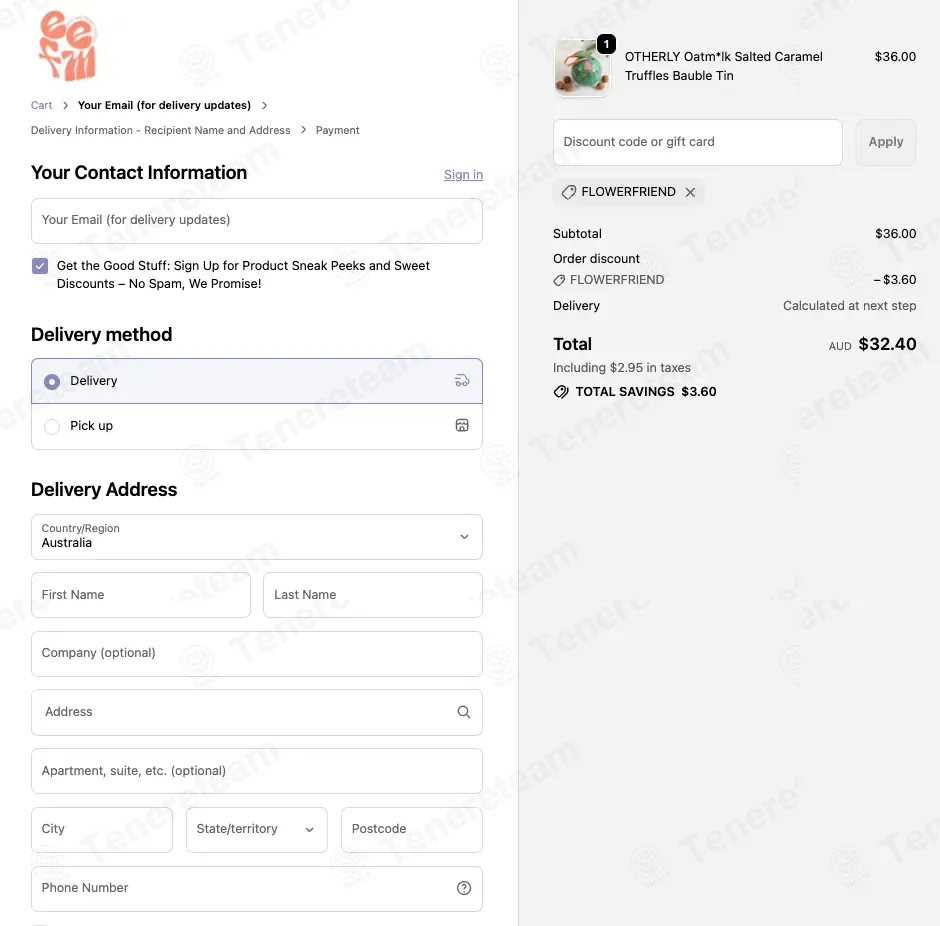 East End Flower Market coupon code: 10% off with FLOWERFRIEND. Tested and valid as 9 months ago.
