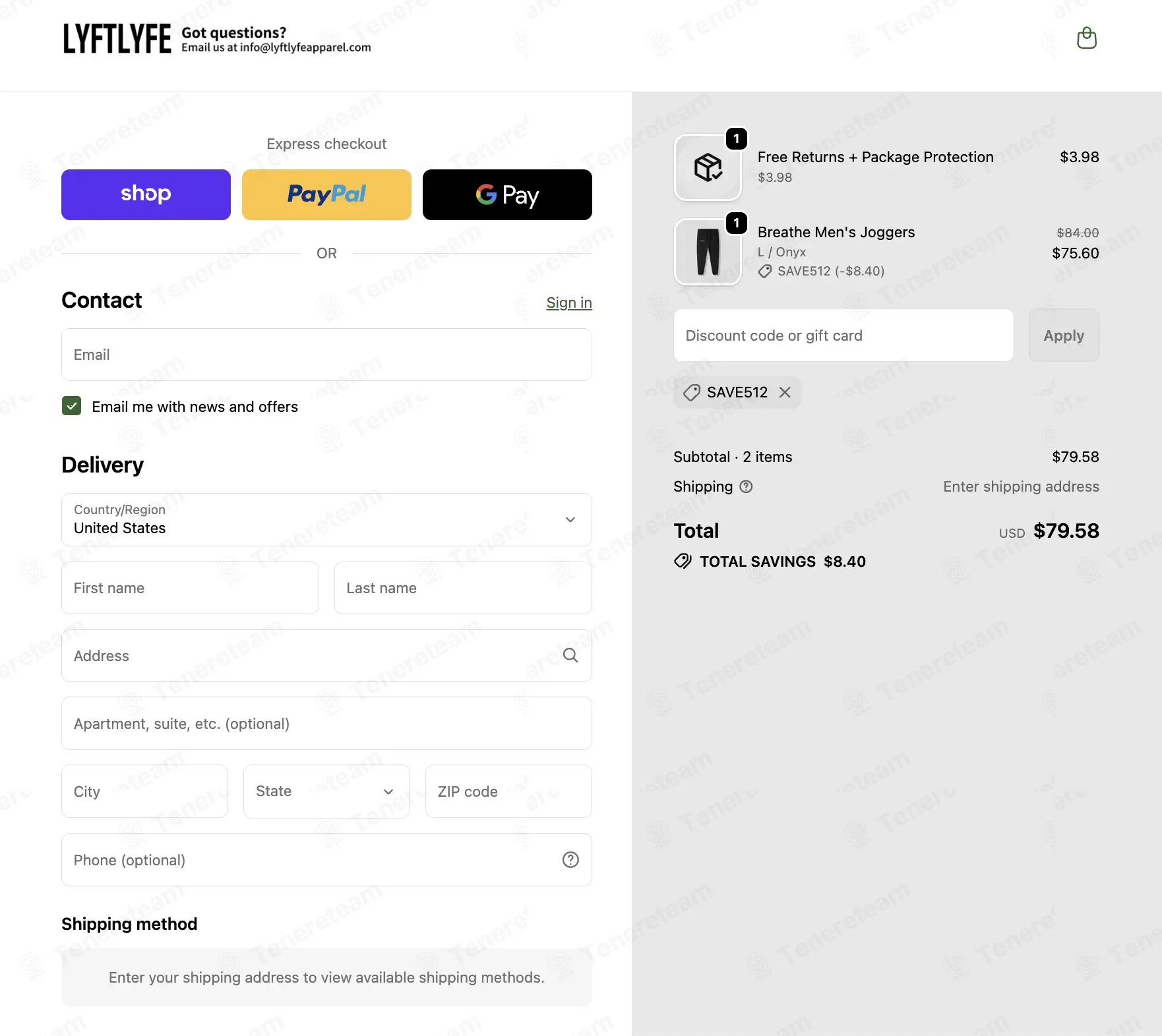LYFTLYFE Apparel coupon code: 10% off with SAVE512. Tested and valid as 1 week ago.