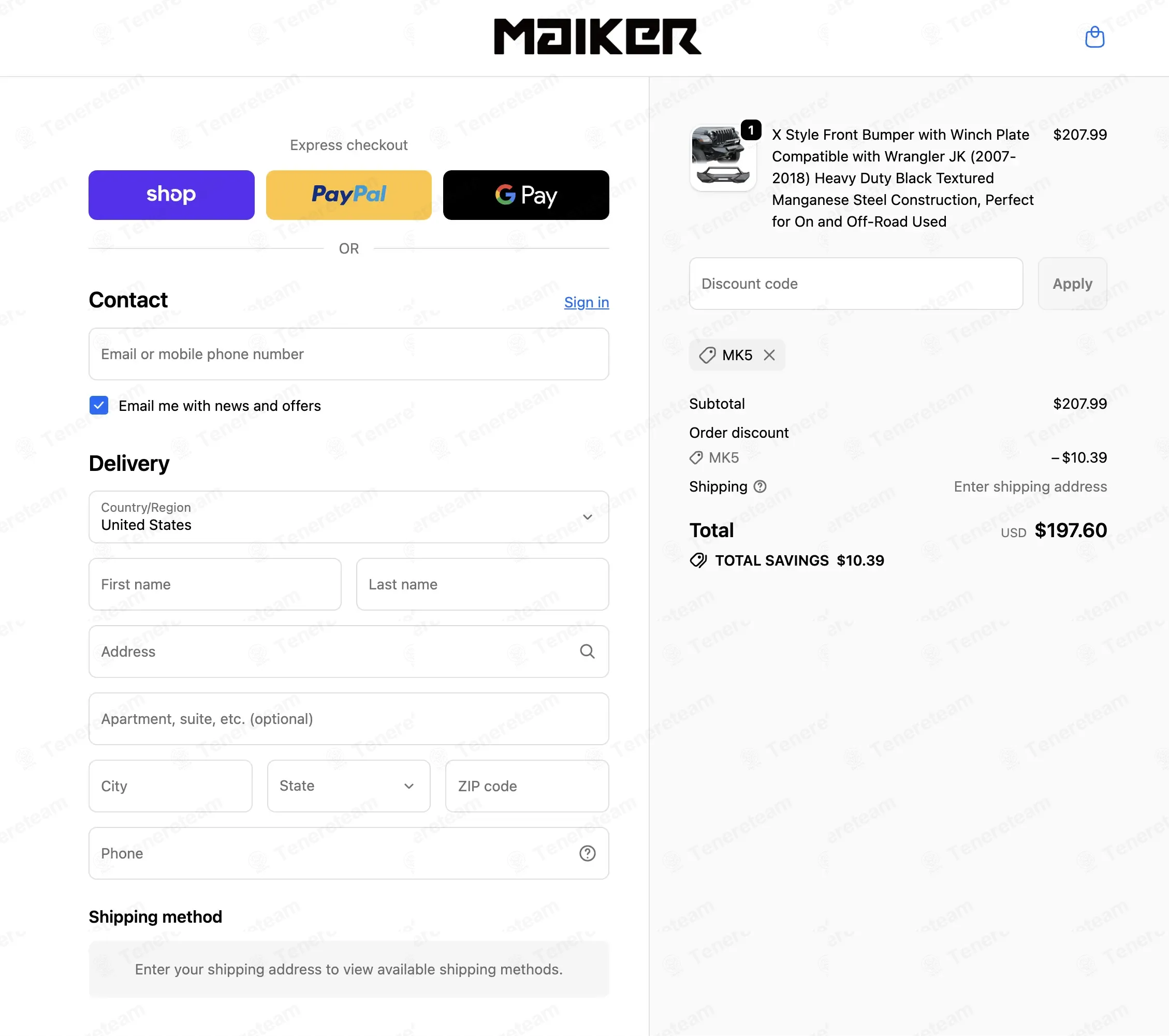 Maiker Offroad coupon code: 5% off with MK5. Tested and valid as 1 month ago.