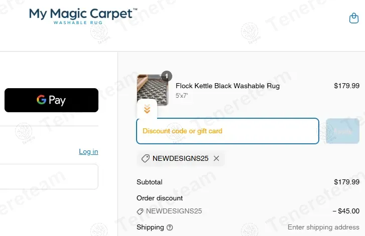 My Magic Carpet coupon code: 25% off with NEWDESIGNS25. Tested and valid as 1 year ago.