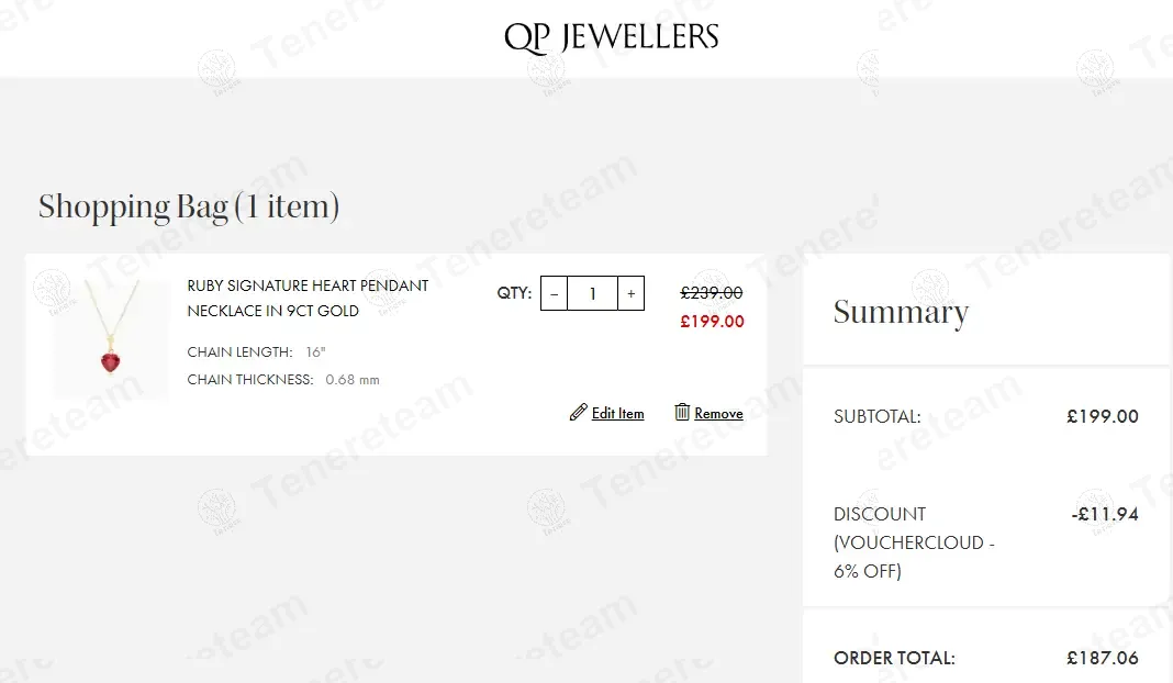 Qp Jewellers coupon code: 6% off with VCUKDIAMOND6. Tested and valid as 1 year ago.