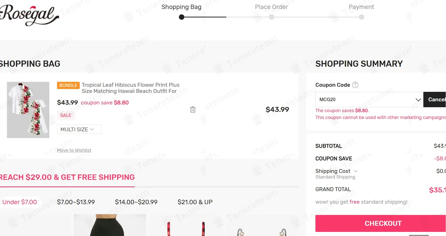 RoseGal coupon code: 20% off with MCG20. Tested and valid as 1 year ago.