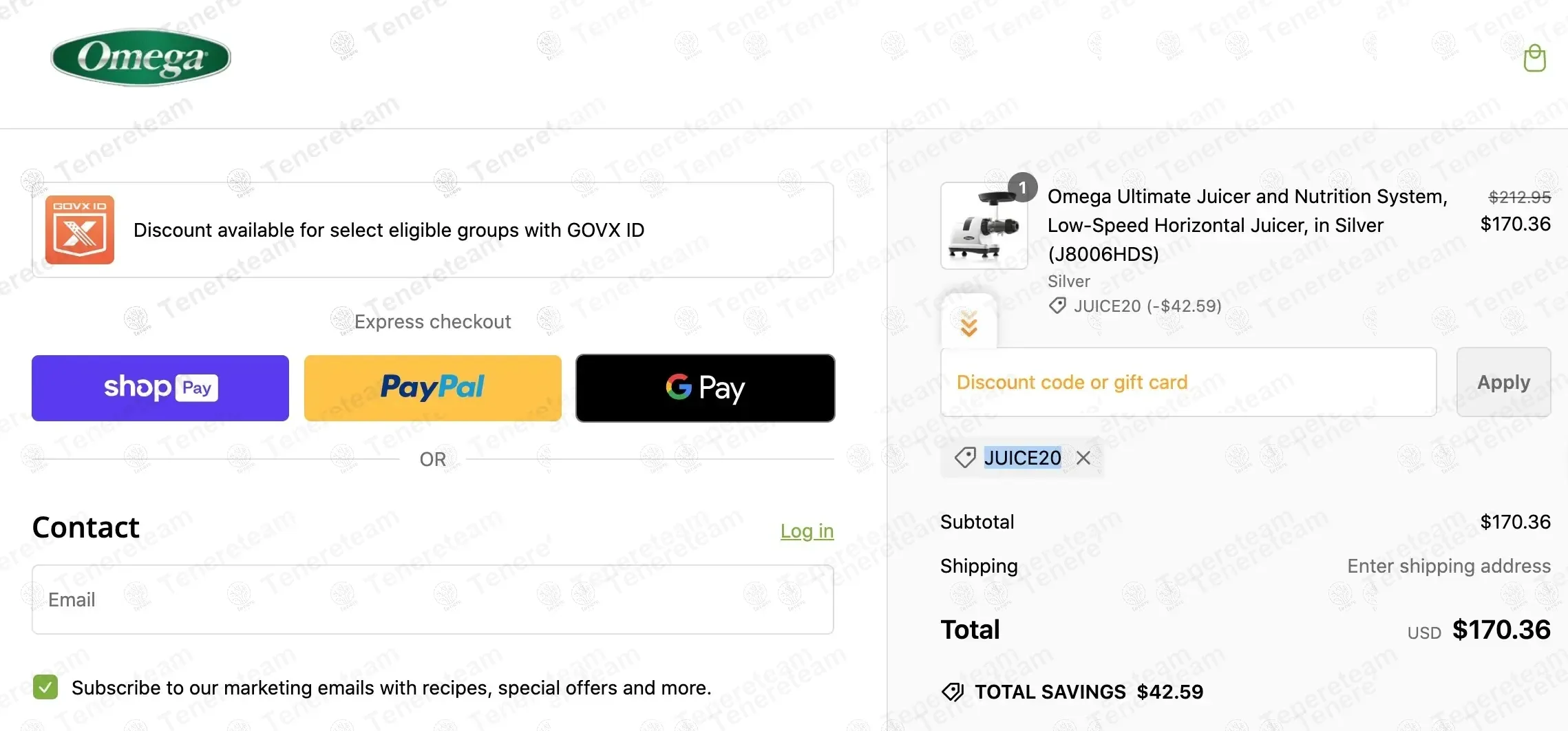 Omega Juicers coupon code: 20% off with JUICE20. Tested and valid as 3 months ago.