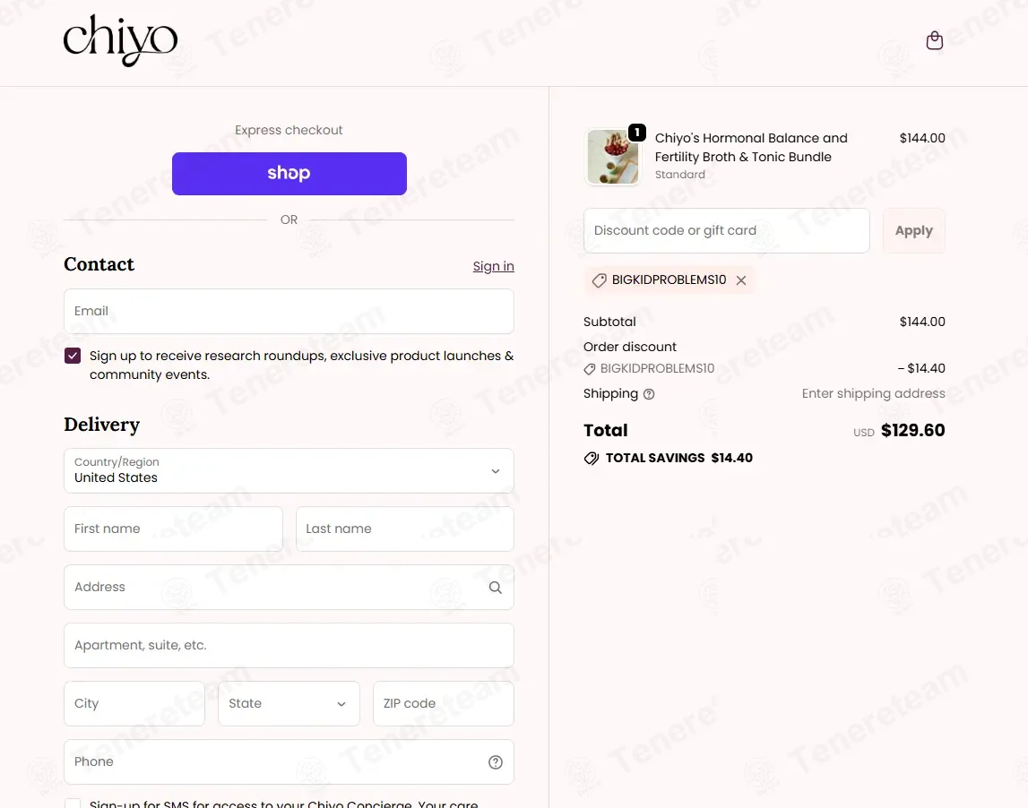 We Are Chiyo coupon code: 10% off with BIGKIDPROBLEMS10. Tested and valid as 2 months ago.