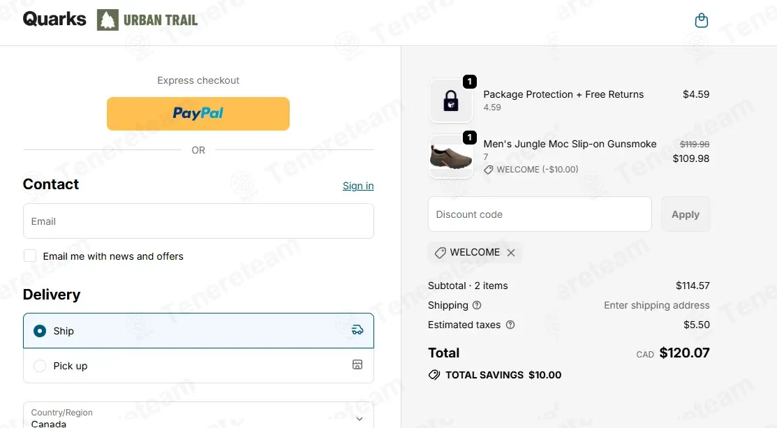 Quarks Shoes coupon code: $10 off with WELCOME. Tested and valid as 3 months ago.