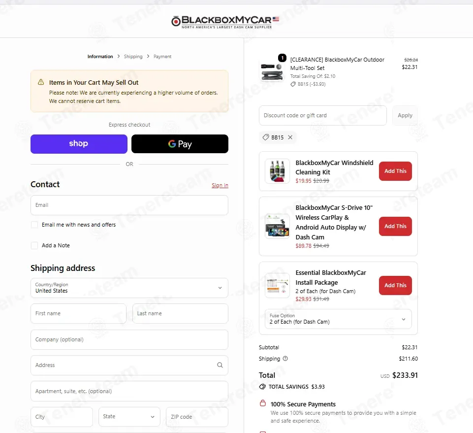 BlackboxMyCar coupon code: 15% off with BB15. Tested and valid as 9 months ago.