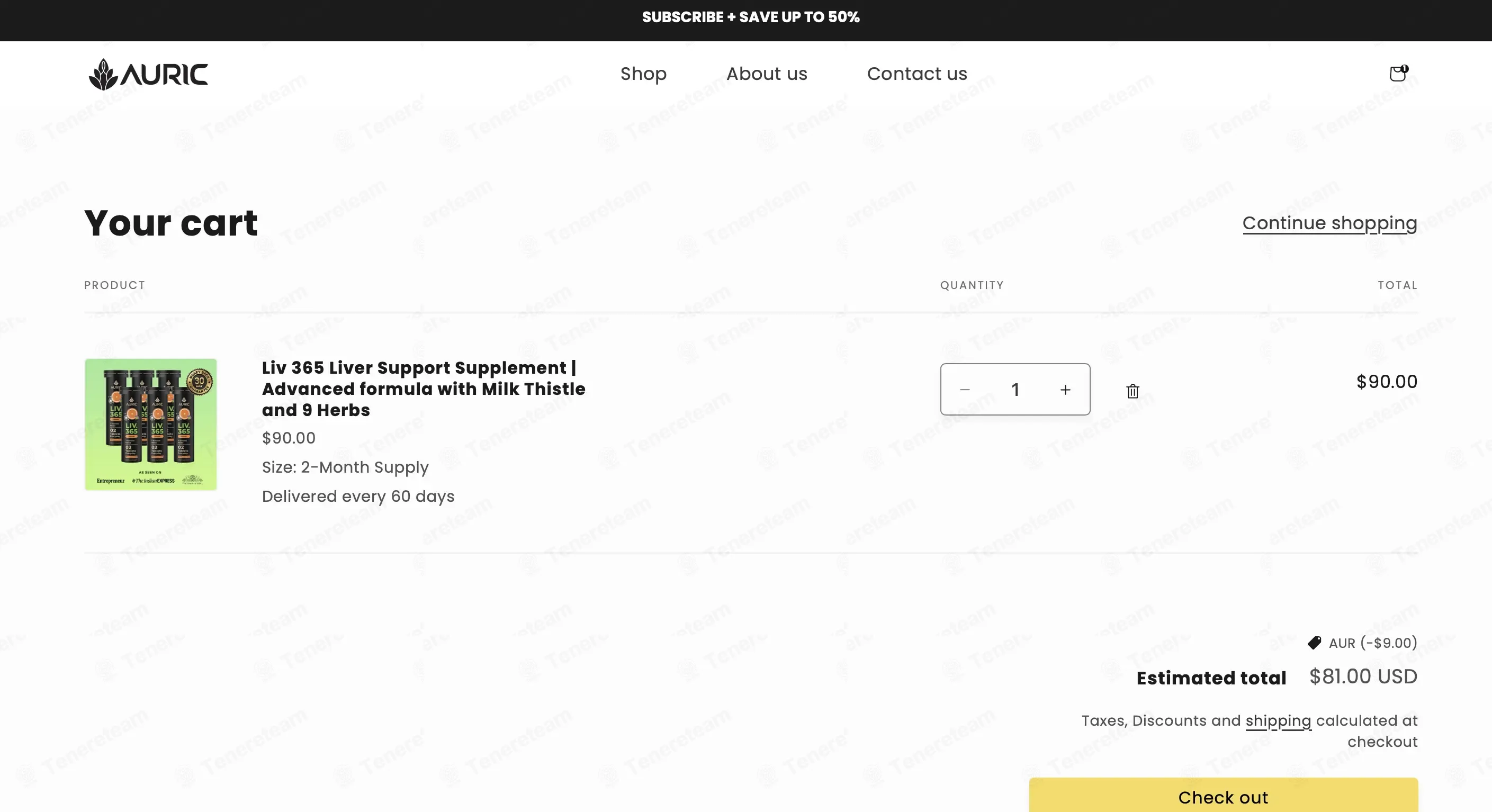 The Auric coupon code: 10% off with AUR. Tested and valid as 3 days ago.