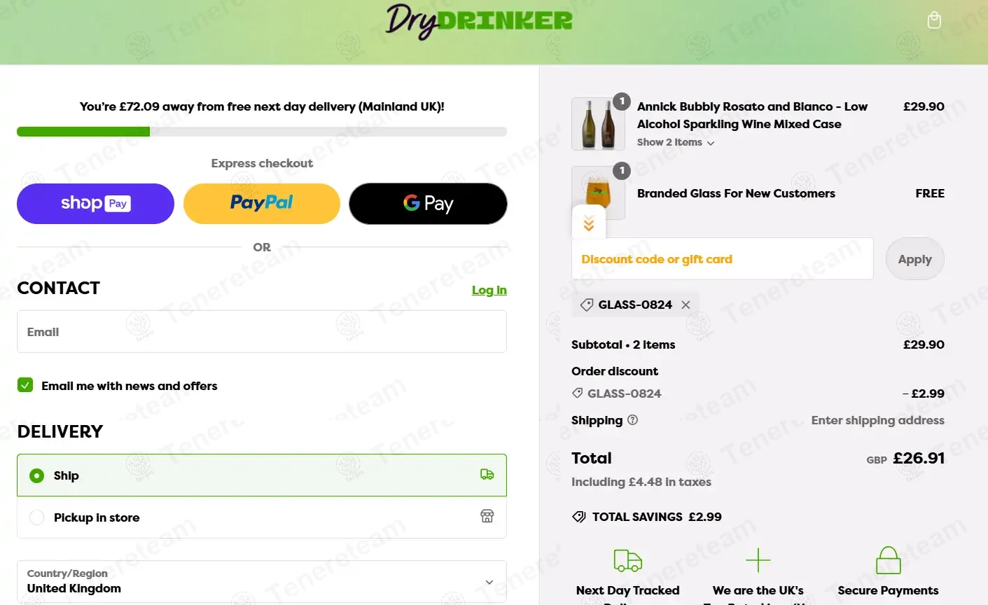 Dry Drinker coupon code: 10% off with GLASS-0824. Tested and valid as 1 year ago.