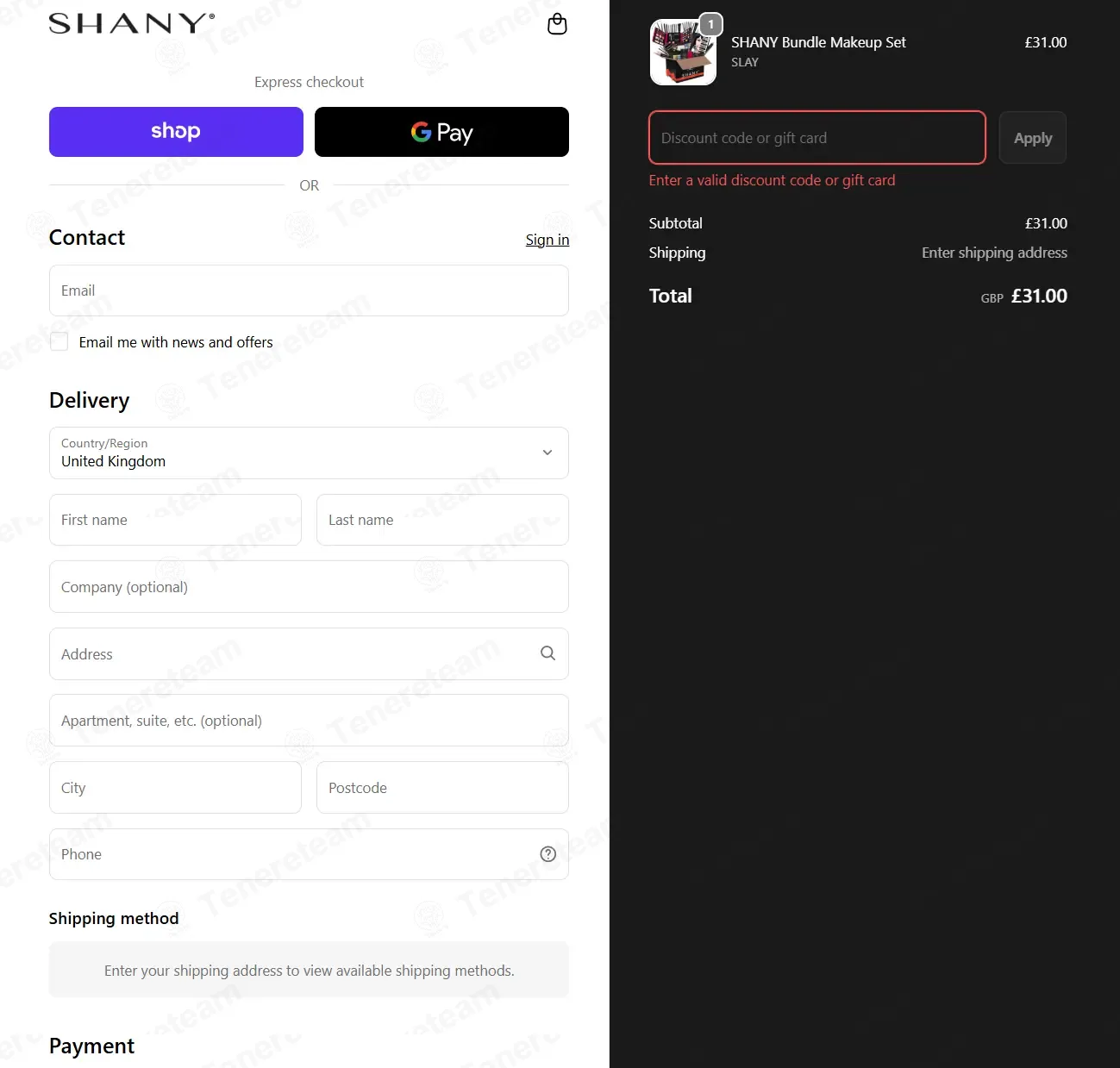 Shany Cosmetics coupon code: 10% off with FACEBOOK10. Tested and valid as 4 months ago.