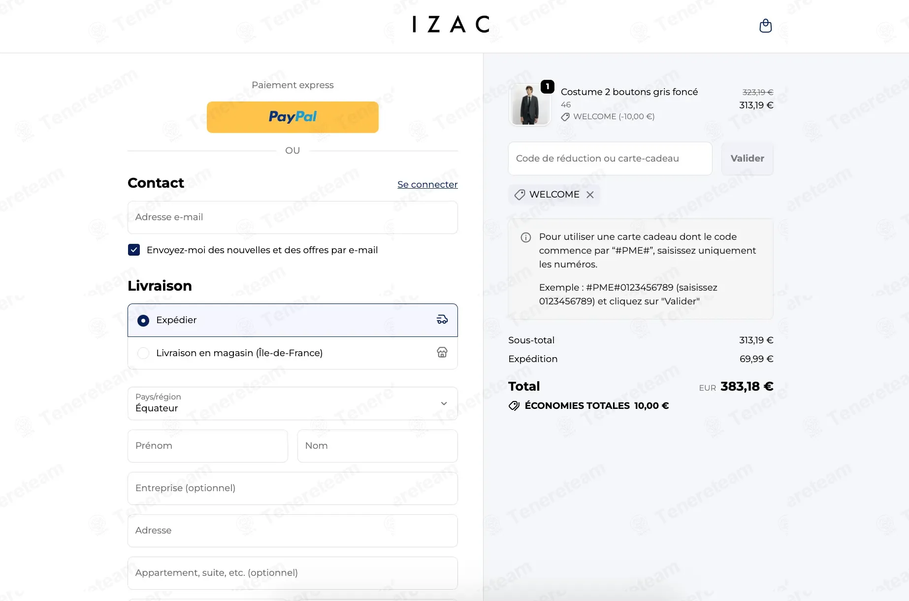 Izac FR coupon code: $10 off with WELCOME. Tested and valid as 8 months ago.