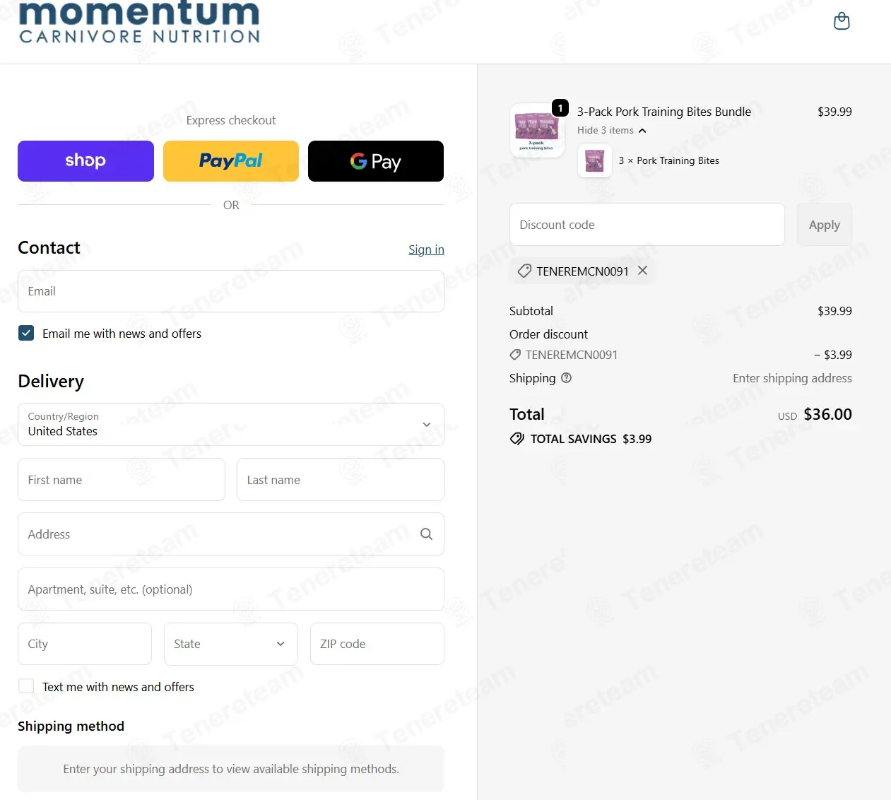 Momentum CN coupon code: 10% off with TENEREMCN0091. Tested and valid as 1 month ago.