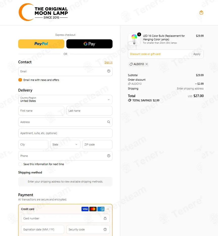 The Original Moon Lamp coupon code re-checked and confirmed working at checkout