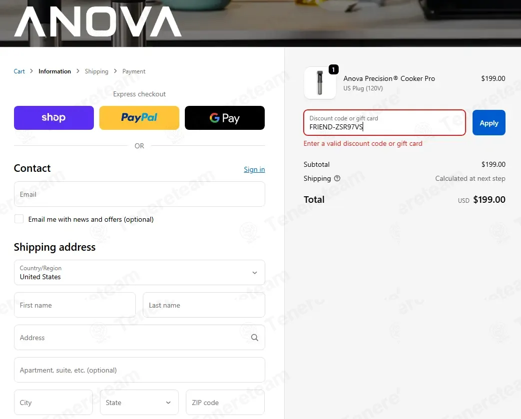 Anovaculinary.com coupon code: 10% off with FRIEND-ZSR97VS. Tested and valid as 1 month ago.