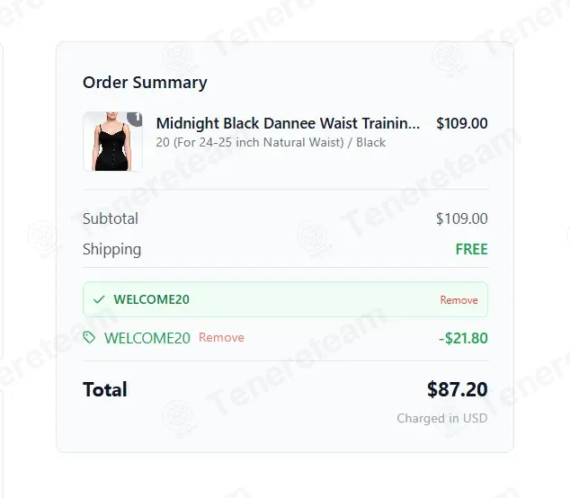 Corset Deal coupon code: 20% off with WELCOME20. Tested and valid as 3 days ago.