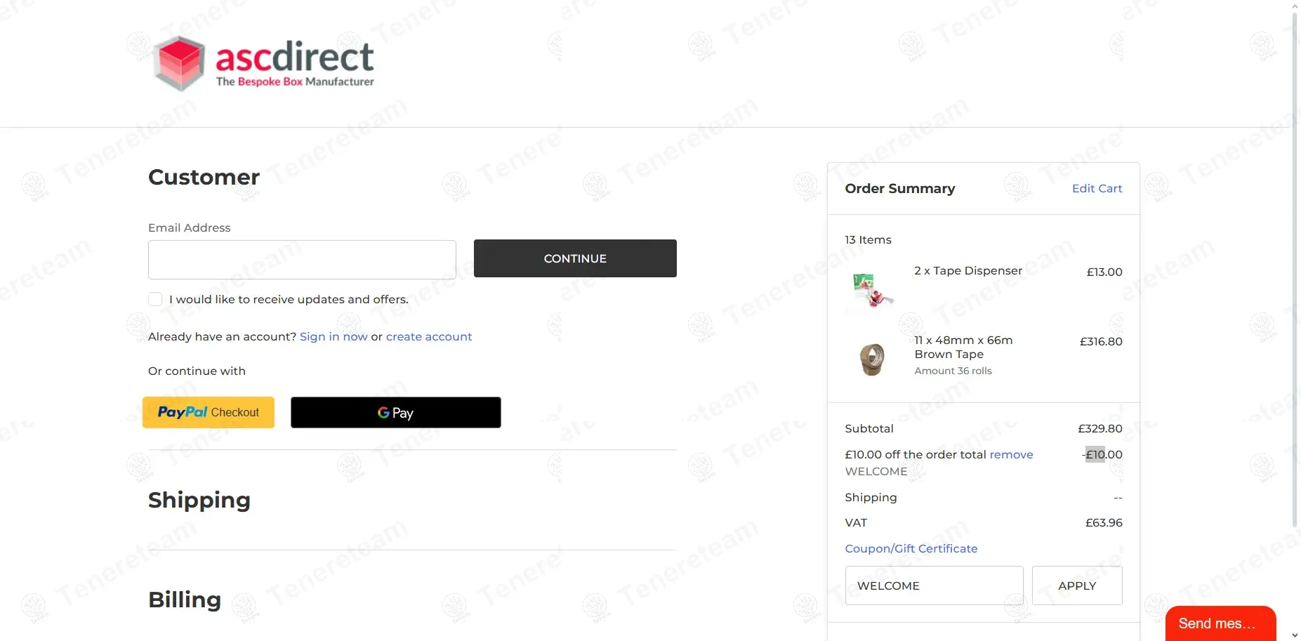Asc Direct coupon code: £10 off with WELCOME. Tested and valid as 1 year ago.