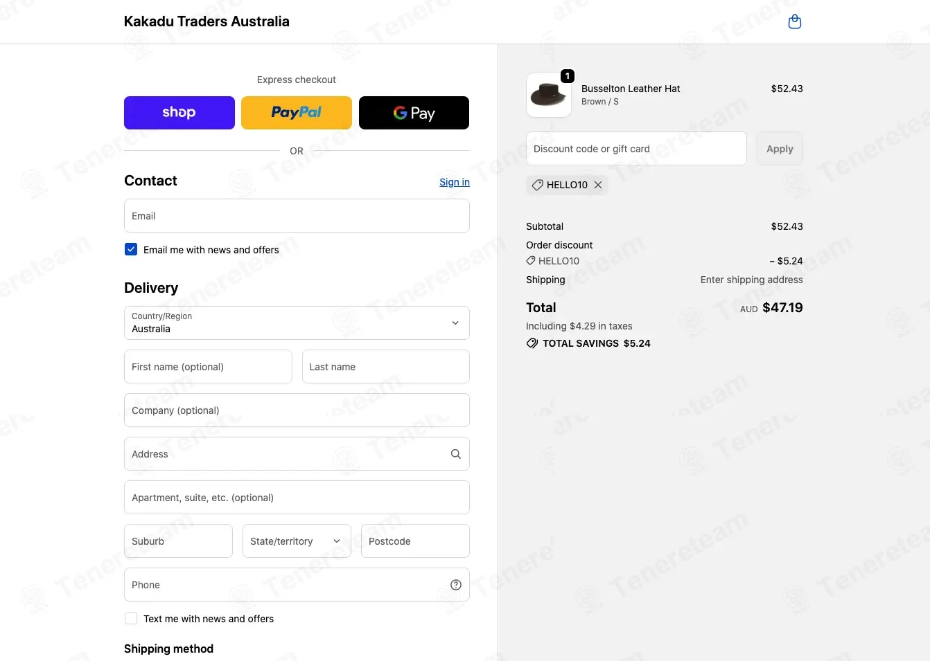Kakadu Traders Australia coupon code: 10% off with HELLO10. Tested and valid as 6 days ago.