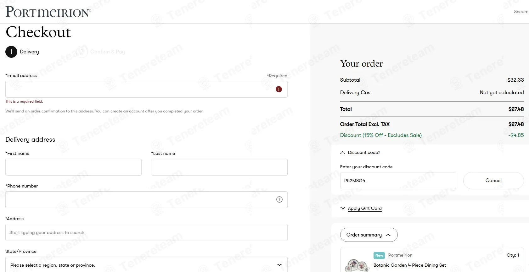 Portmeirion coupon code: 15% off with P52M8G4. Tested and valid as 2 months ago.