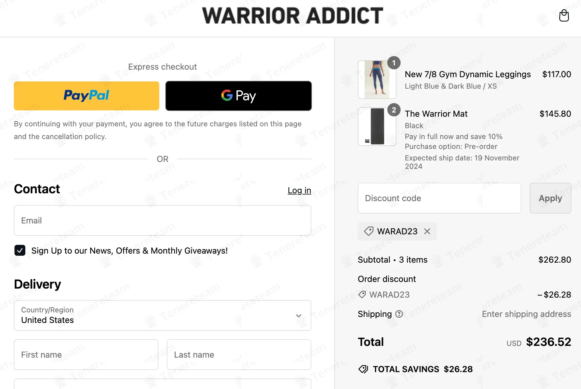 Warrior Addict coupon code: 10% off with WARAD23. Tested and valid as 1 year ago.