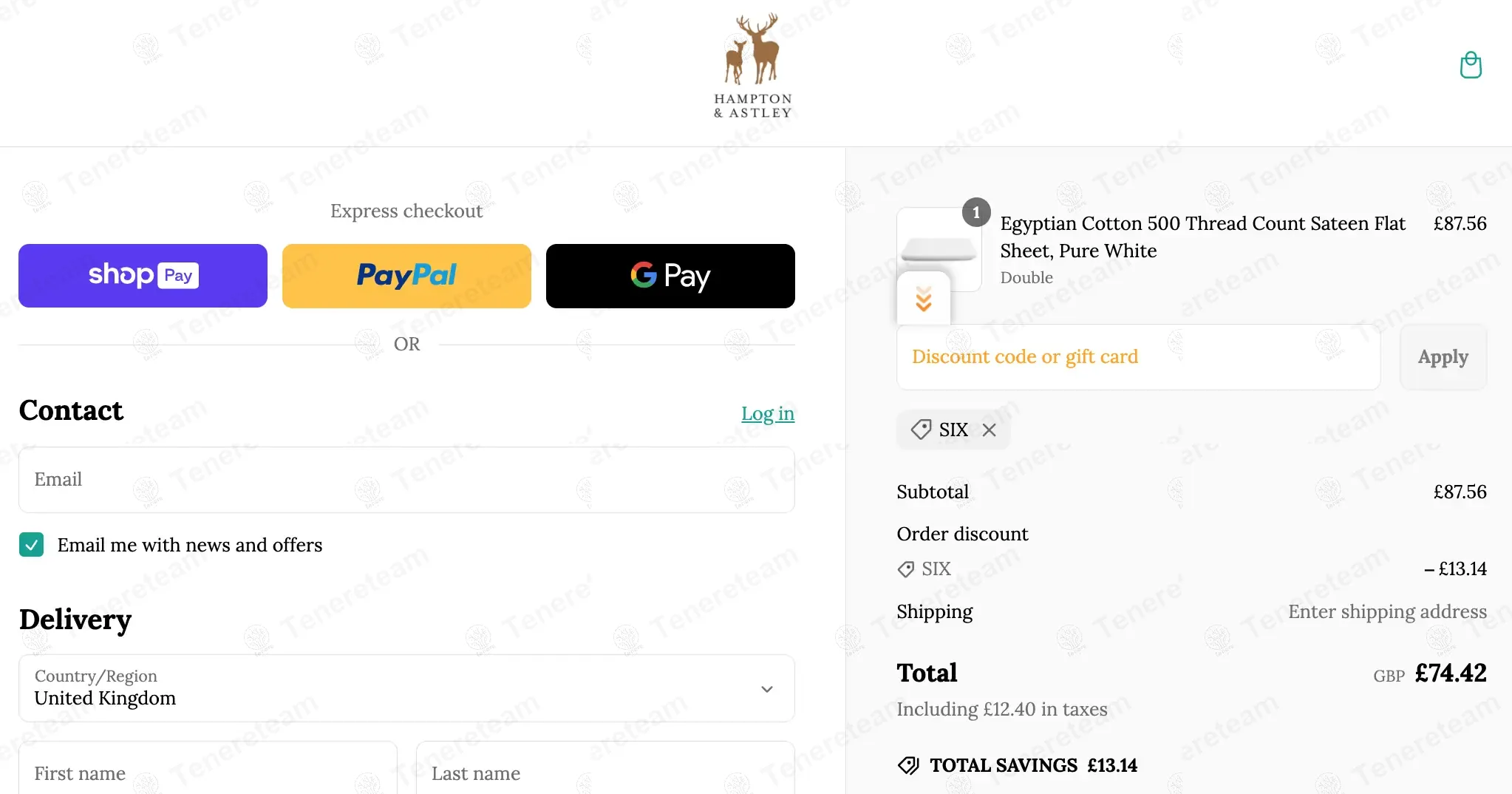 Hampton And Astley coupon code: 15% off with SIX. Tested and valid as 1 year ago.