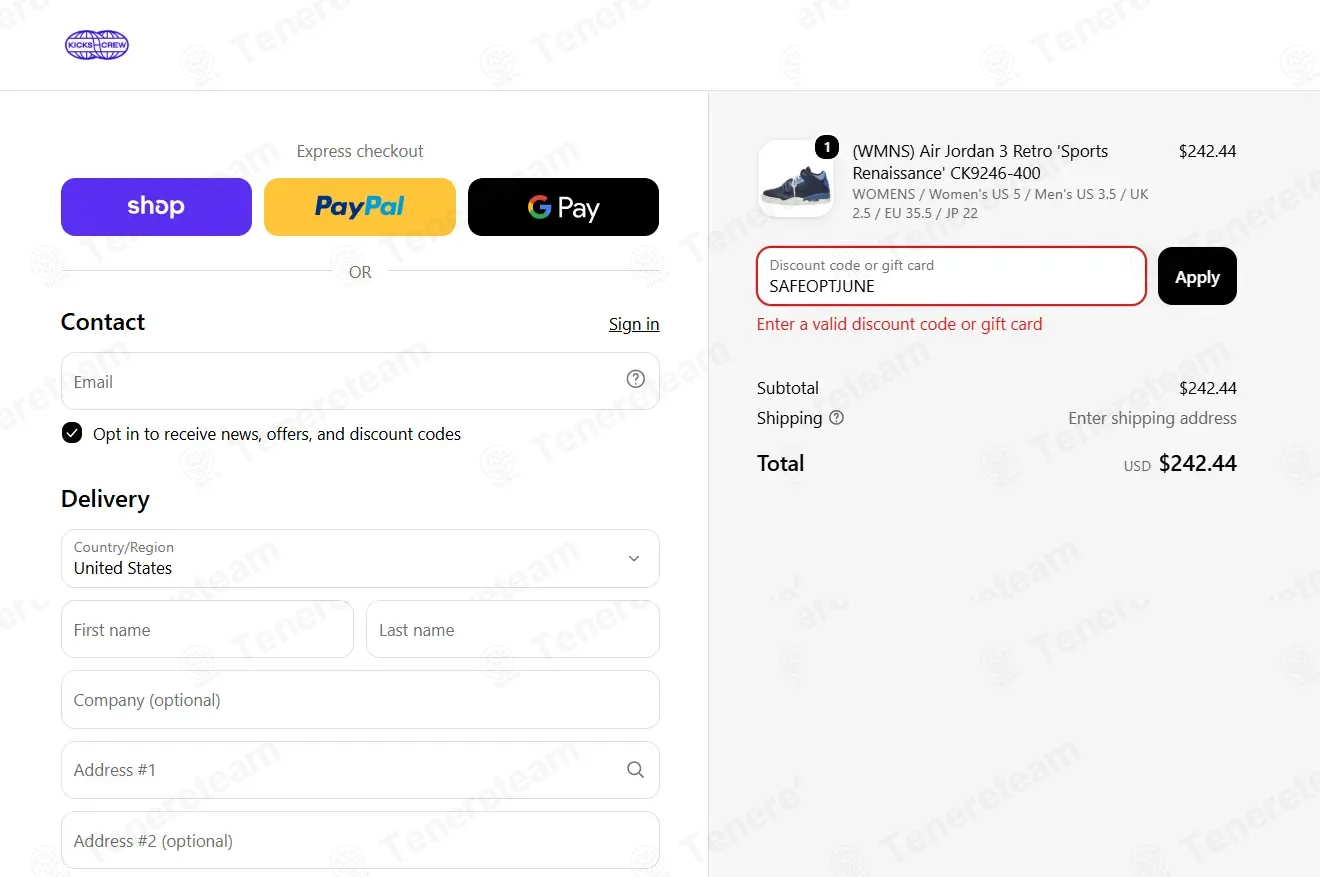 Kickscrew coupon code: $5 off with SAFEOPTJUNE. Tested and valid as 3 weeks ago.