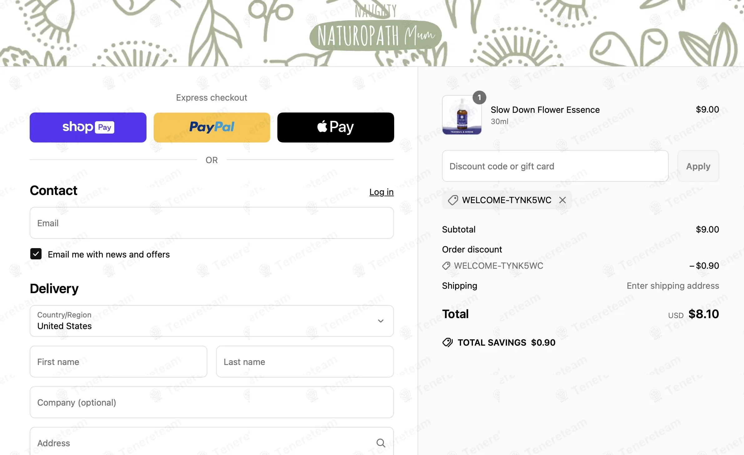 Naughty Naturopath Mum coupon code: 10% off with WELCOME-TYNK5WC. Tested and valid as 7 months ago.
