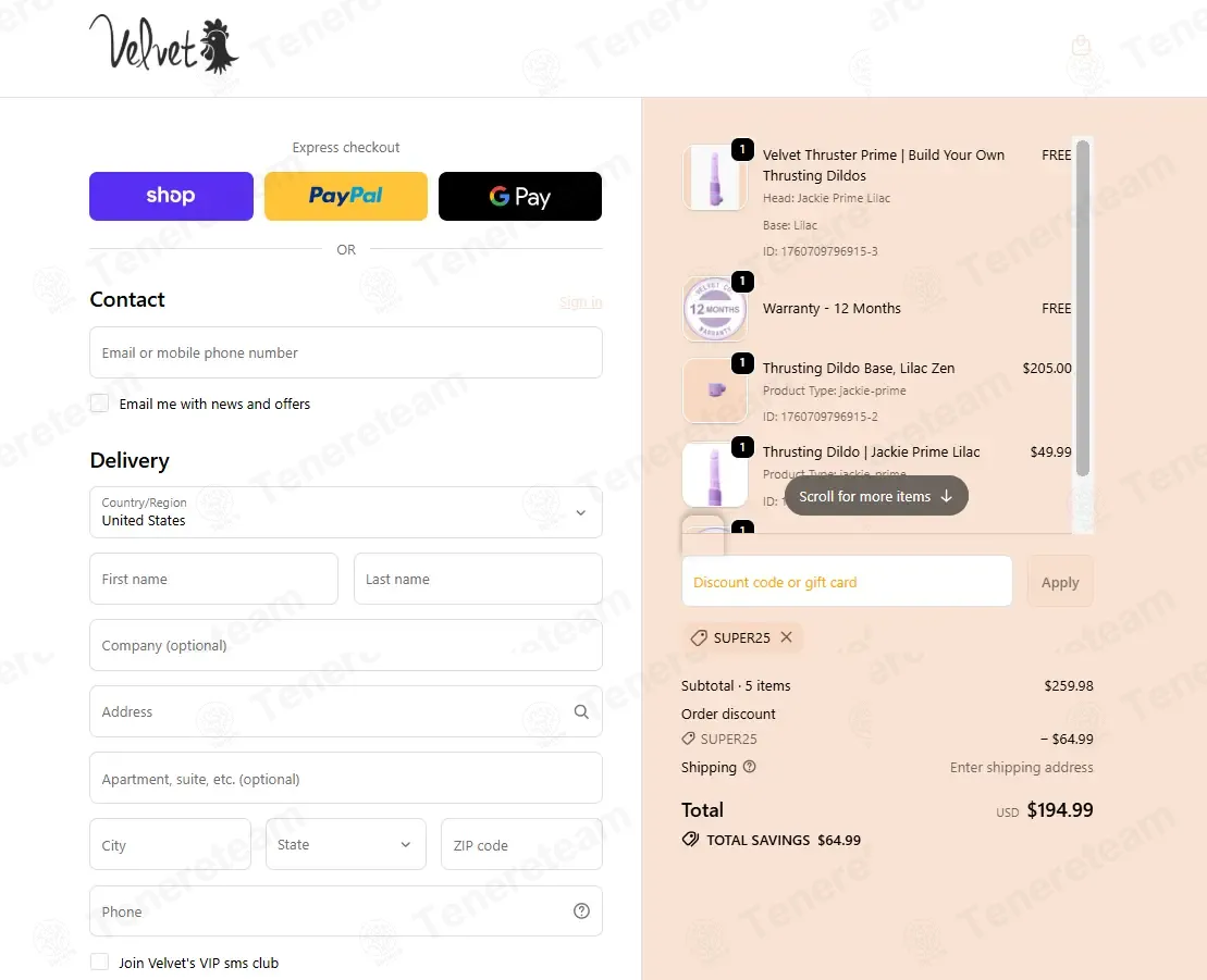 75% OFF Velvet Thruster Coupon Codes - May 2026 Promo Codes