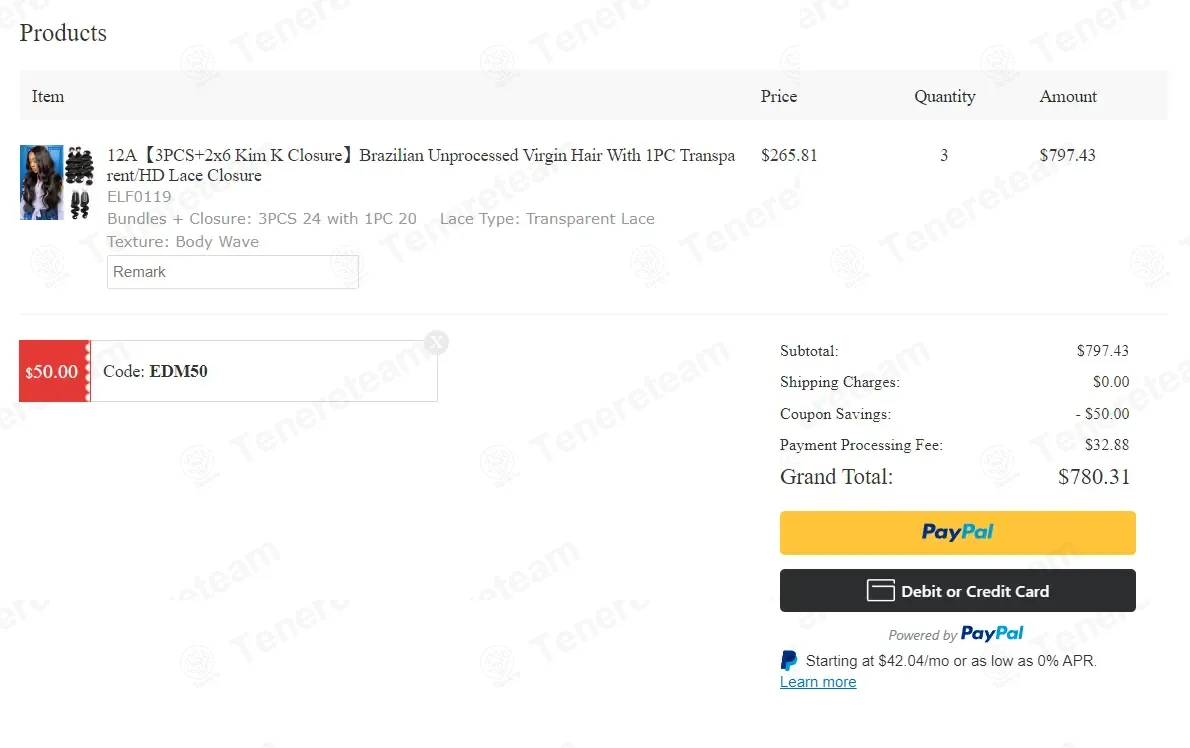 Elfin Hair coupon code: $50 off with EDM50. Tested and valid as 6 months ago.