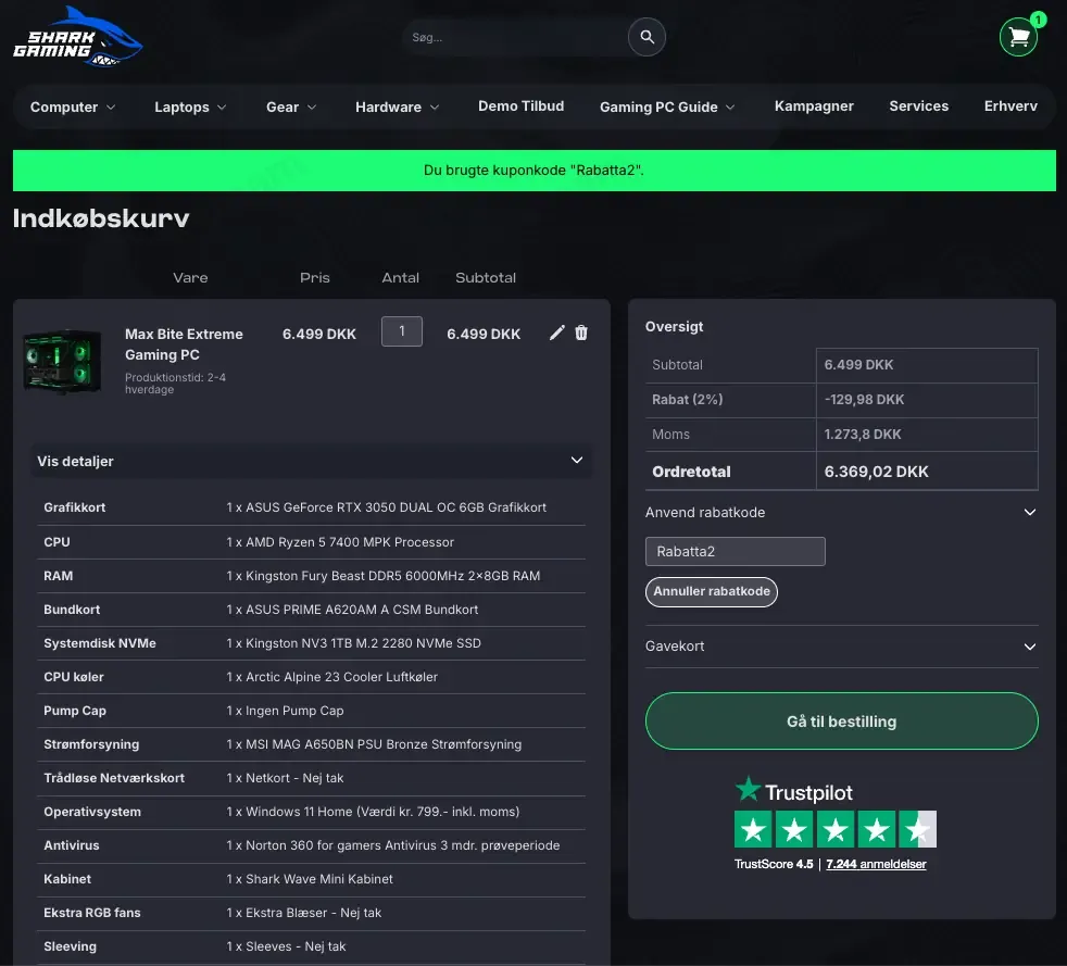 Sharkgaming SE apply coupon code