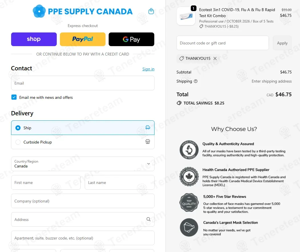 PPE Supply Canada apply coupon code