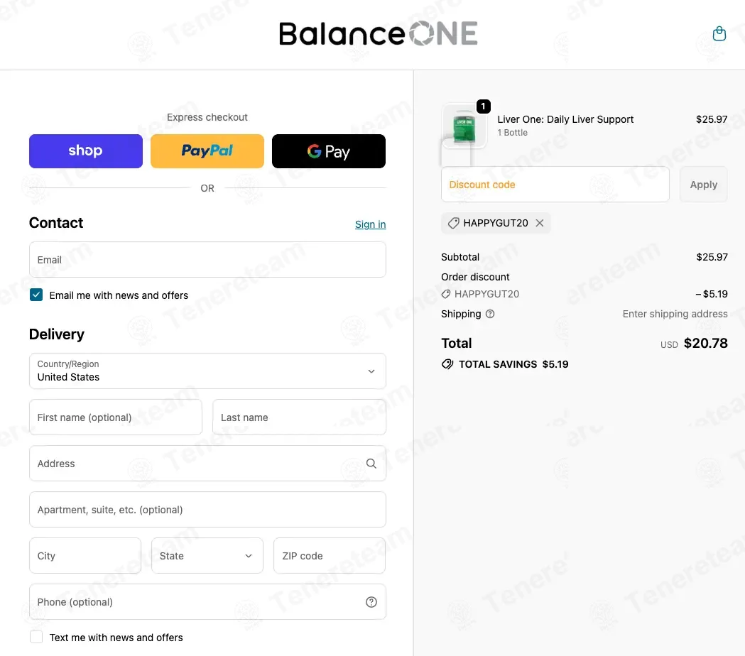 Balance ONE coupon code: 20% off with HAPPYGUT20. Tested and valid as 1 month ago.