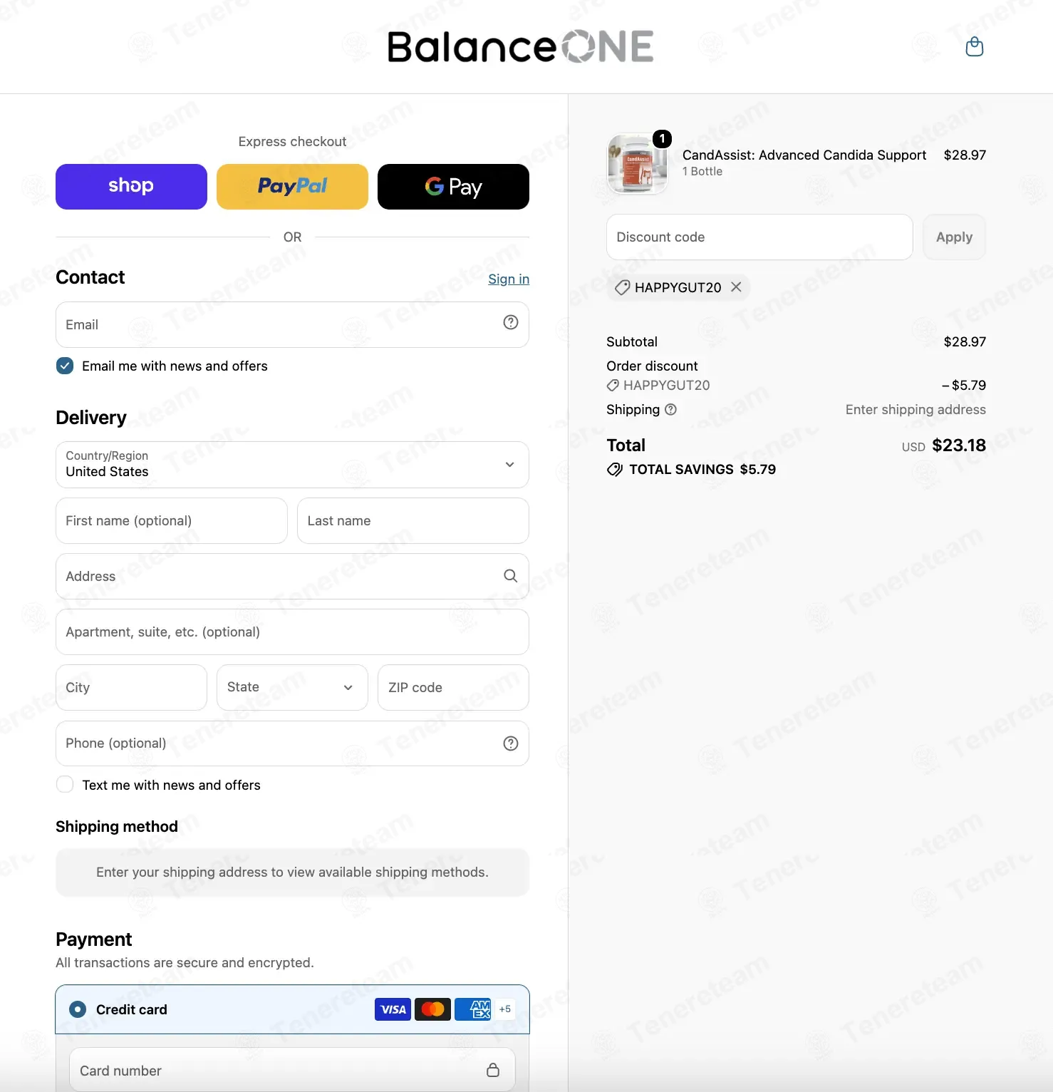 Balance ONE coupon code: 20% off with HAPPYGUT20. Tested and valid as 1 month ago.