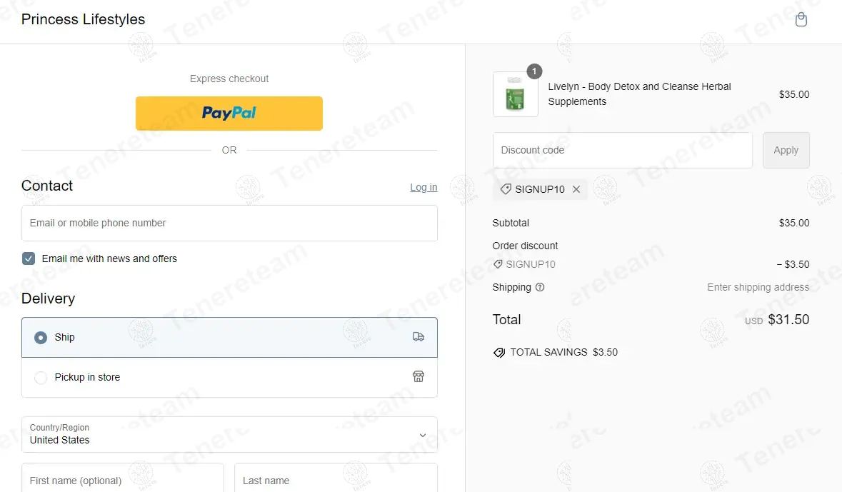 Princess Lifestyle coupon code: 10% off with SIGNUP10. Tested and valid as 1 year ago.
