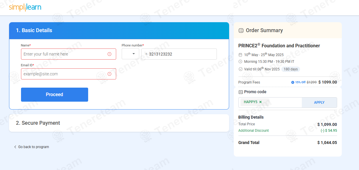 SimpliLearn coupon code: 5% off with HAPPY5. Tested and valid as 11 months ago.