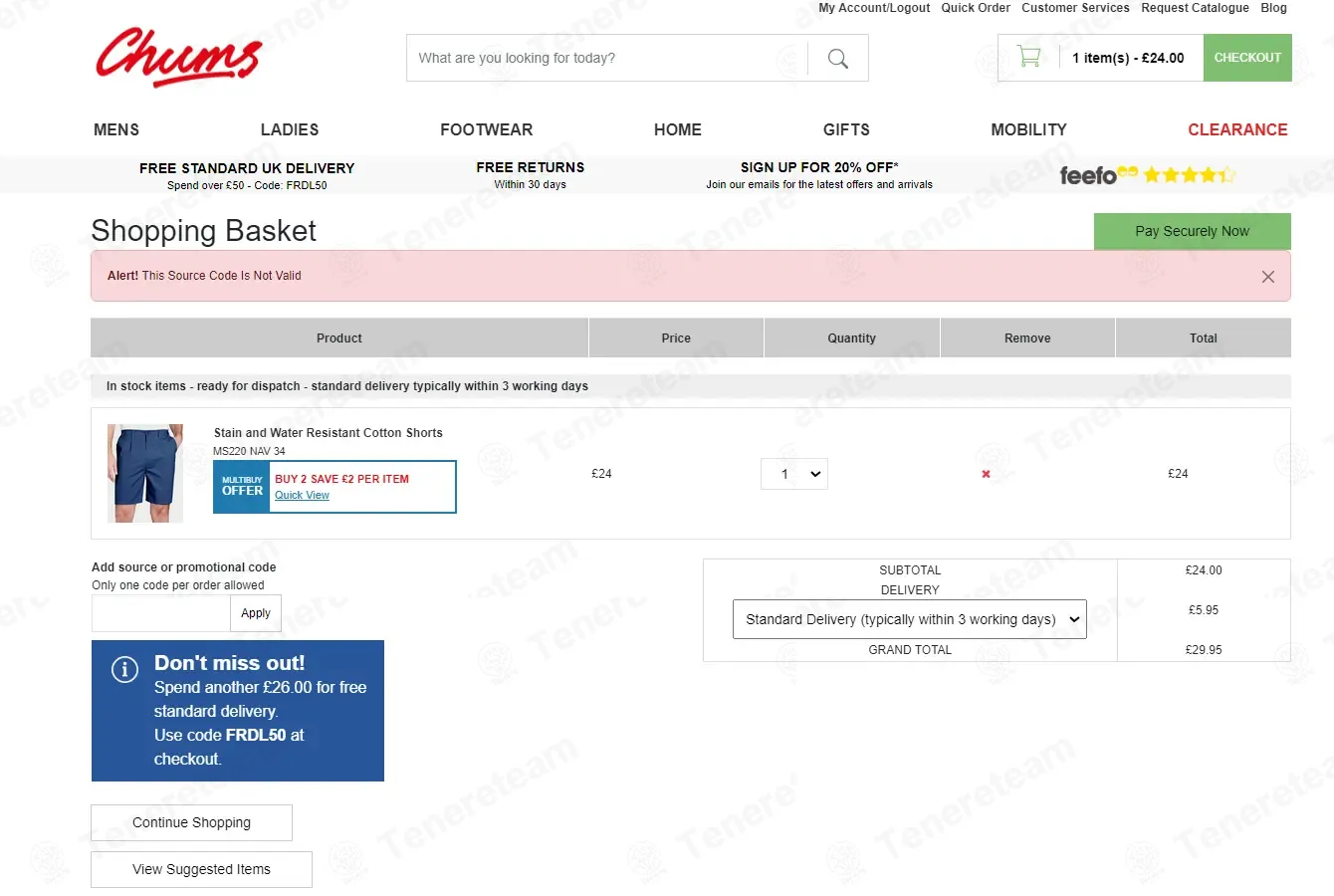 Chums UK coupon code: 100% off with 50FREE. Tested and valid as 1 month ago.