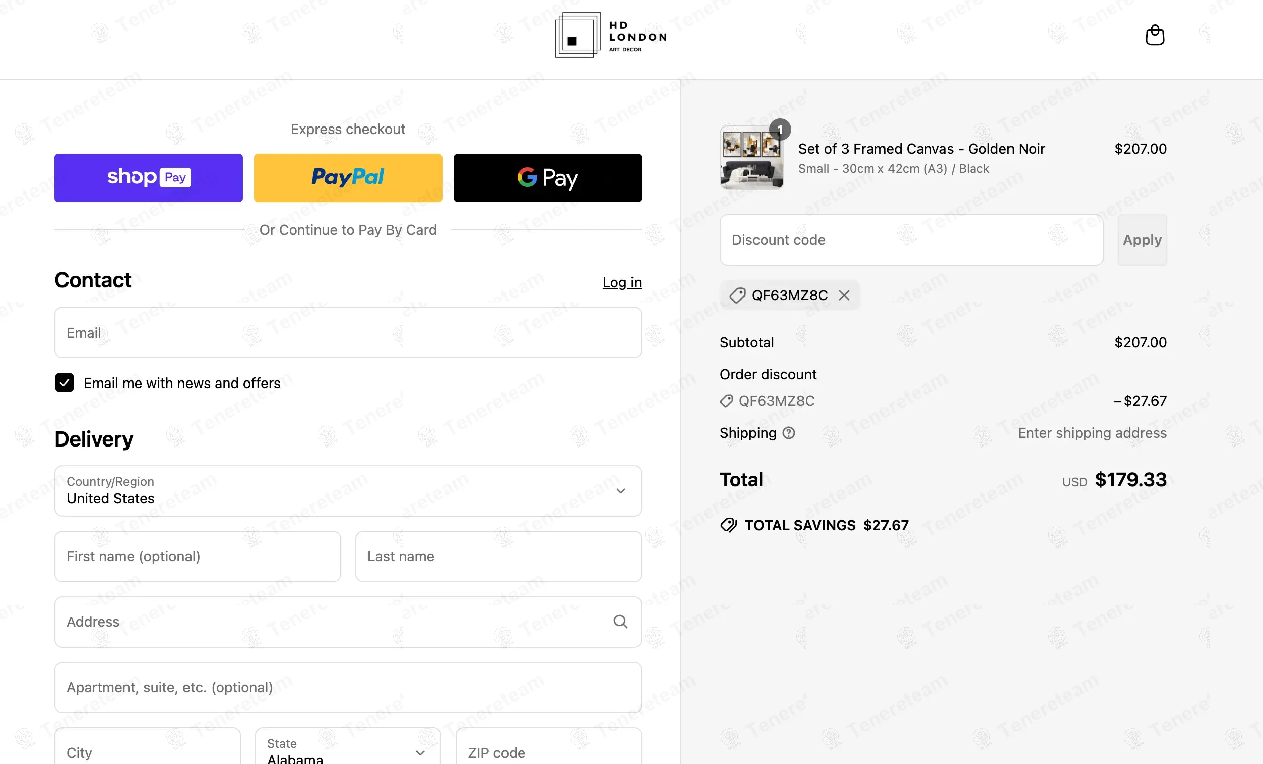 HD London Art coupon code: 10% off with QF63MZ8C. Tested and valid as 1 year ago.