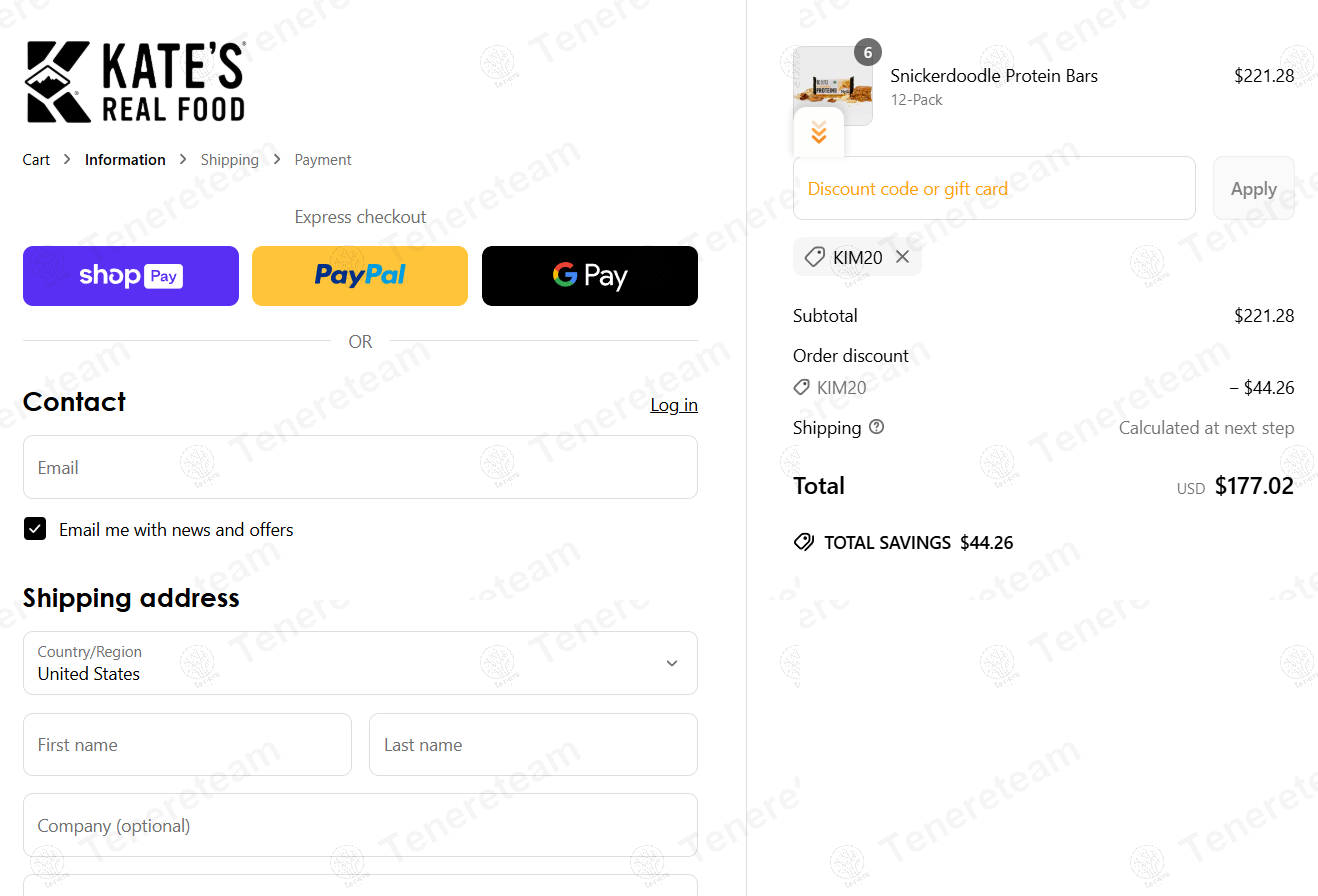 Kate's Real Food coupon code: 20% off with KIM20. Tested and valid as 1 year ago.