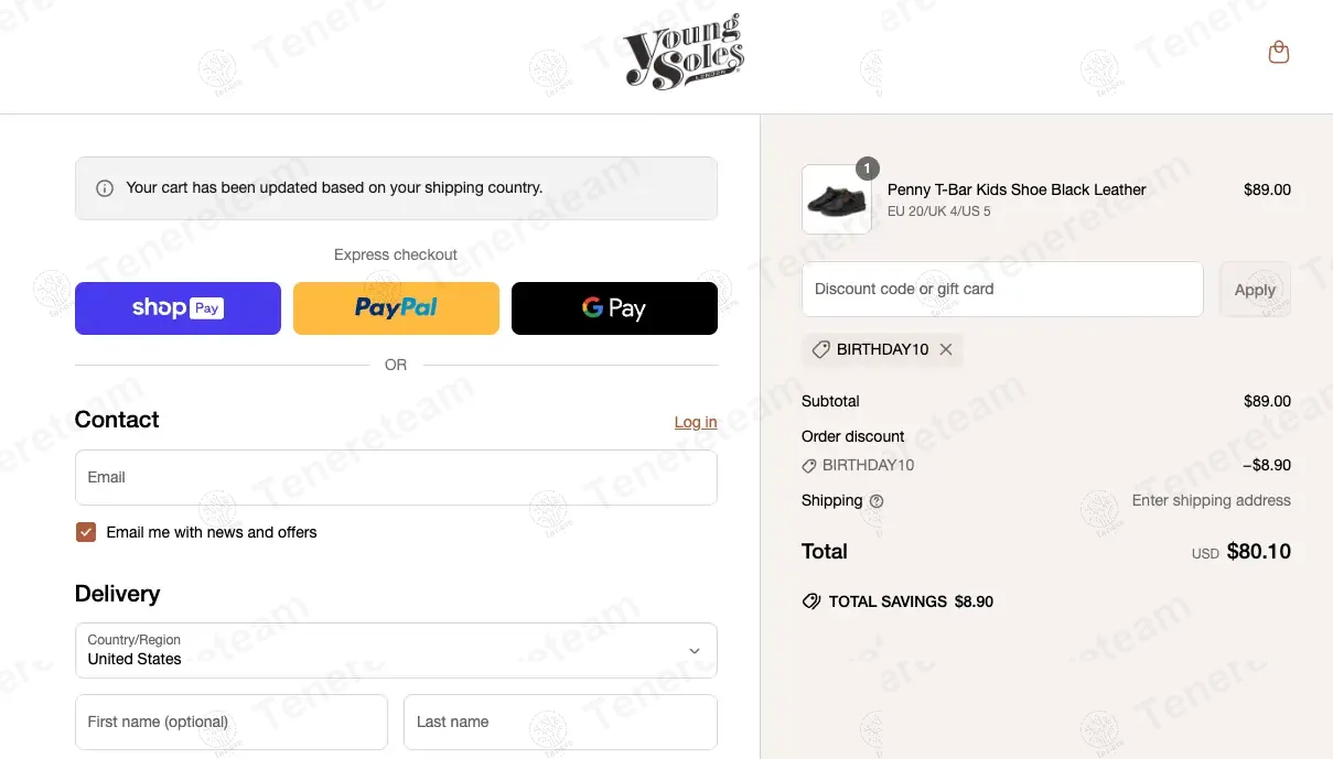 Young Soles coupon code: 10% off with BIRTHDAY10. Tested and valid as 1 year ago.