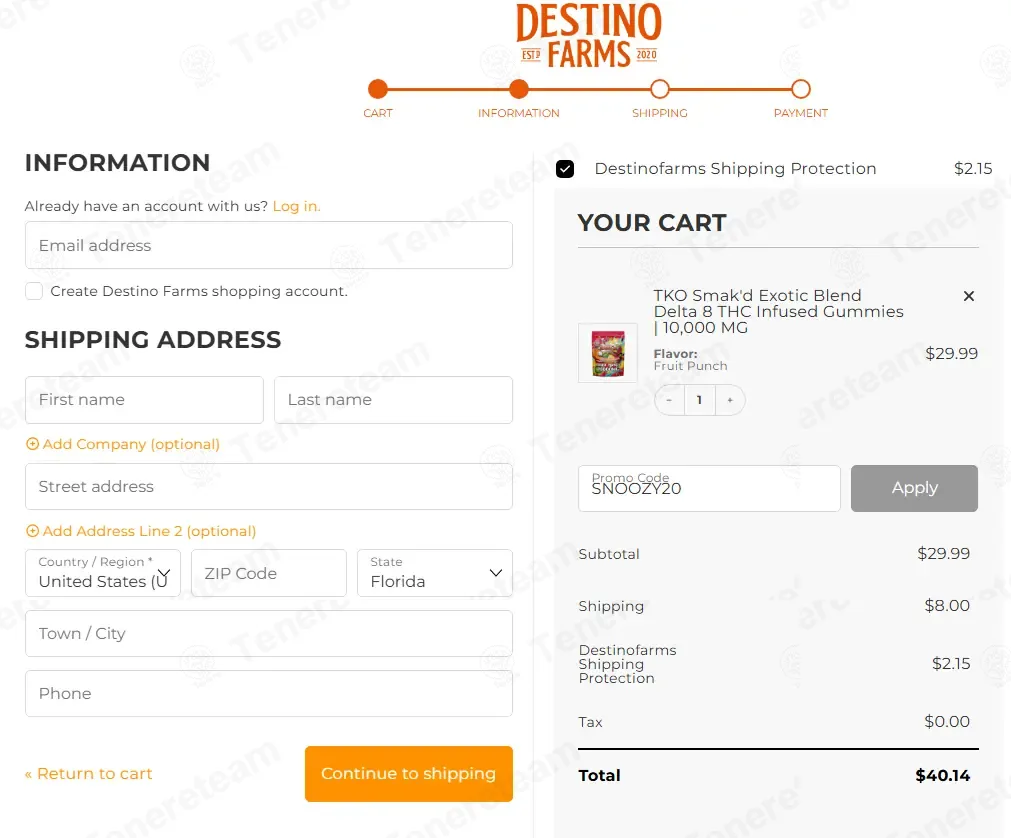 Destino Farms coupon code: 20% off with SNOOZY20. Tested and valid as 1 month ago.