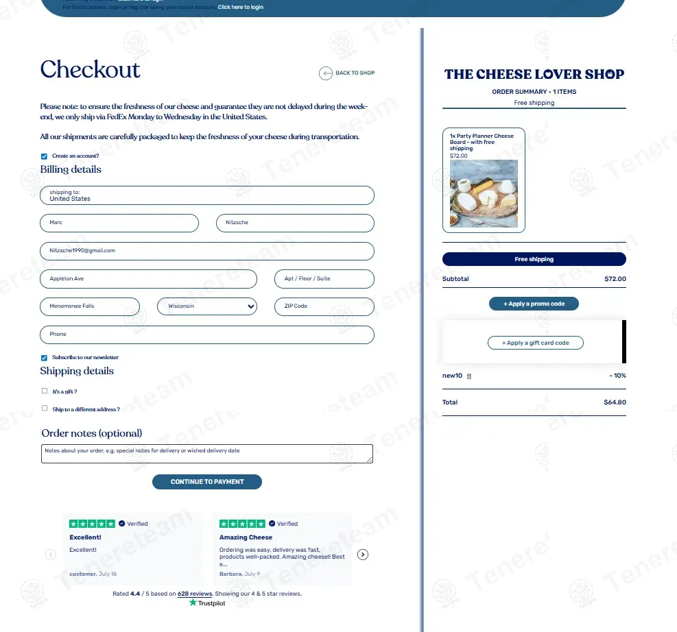 The Cheese Lover Shop coupon code: 10% off with new10. Tested and valid as 11 months ago.