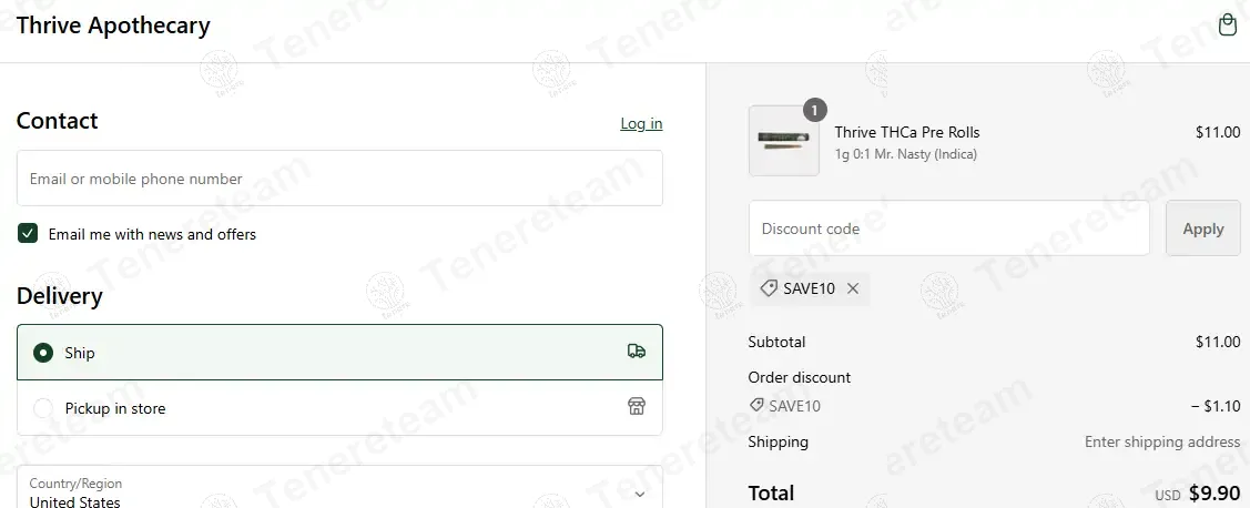 Thrive Medical Cannabis coupon code: 10% off with SAVE10. Tested and valid as 1 year ago.