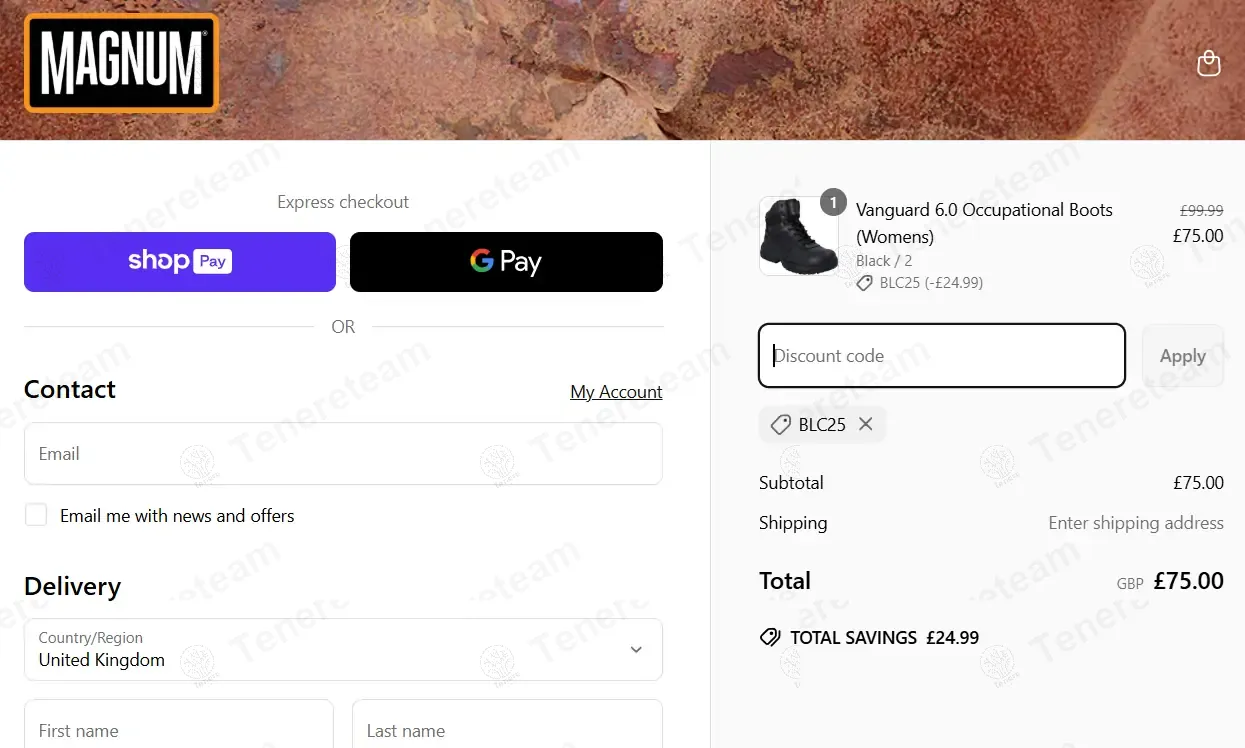 Magnum Boots UK coupon code: 25% off with BLC25. Tested and valid as 10 months ago.