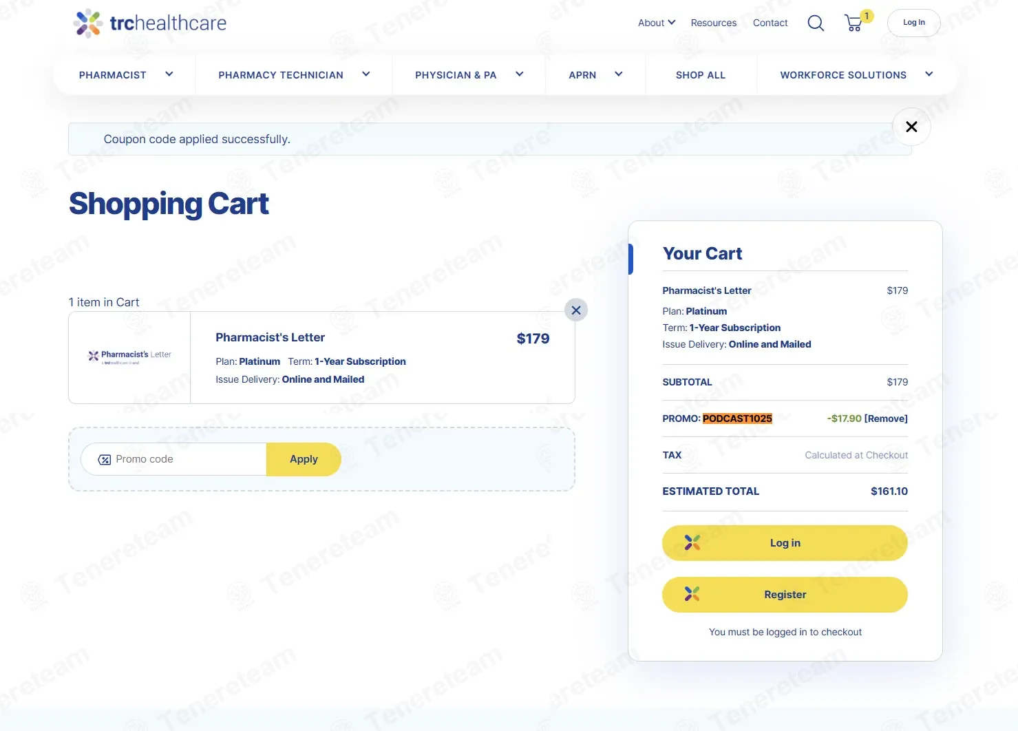 TRC Healthcare coupon code: 10% off with PODCAST1025. Tested and valid as 3 months ago.