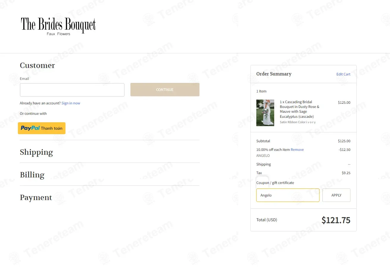 The Brides Bouquet coupon code: 10% off with Angelo. Tested and valid as 2 days ago.