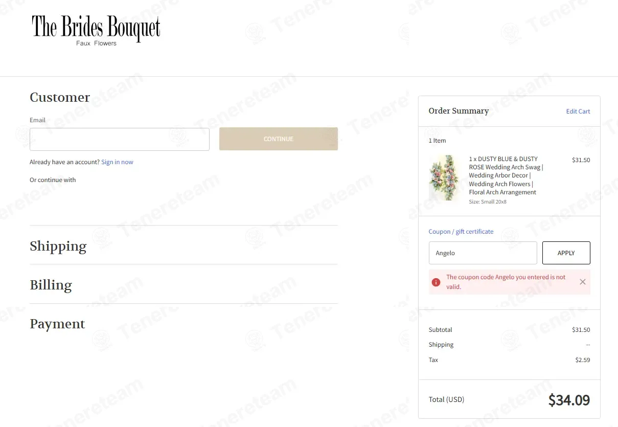 The Brides Bouquet coupon code: 10% off with Angelo. Tested and valid as 2 days ago.