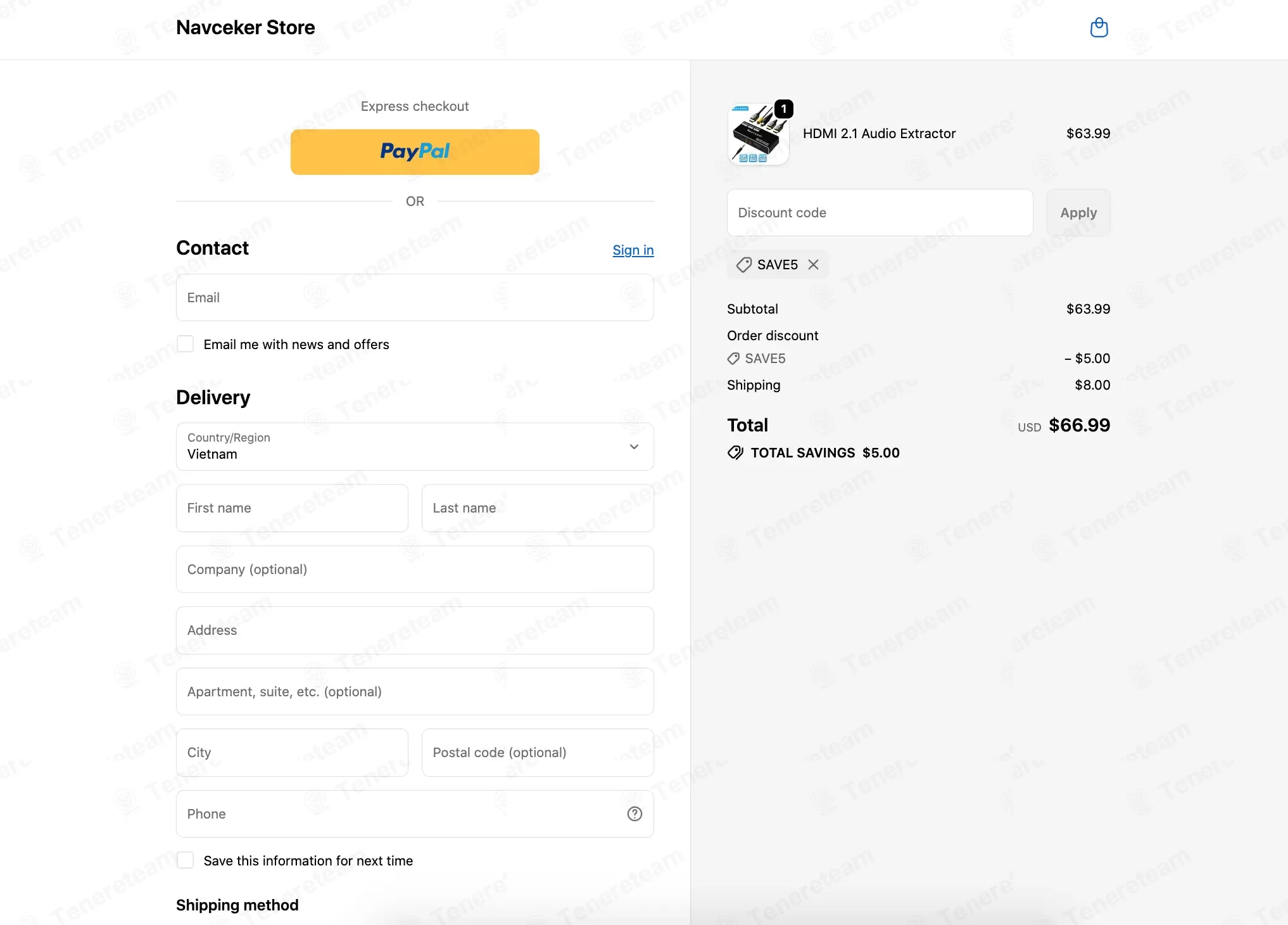 Navceker coupon code: $5 off with SAVE5. Tested and valid as 1 month ago.