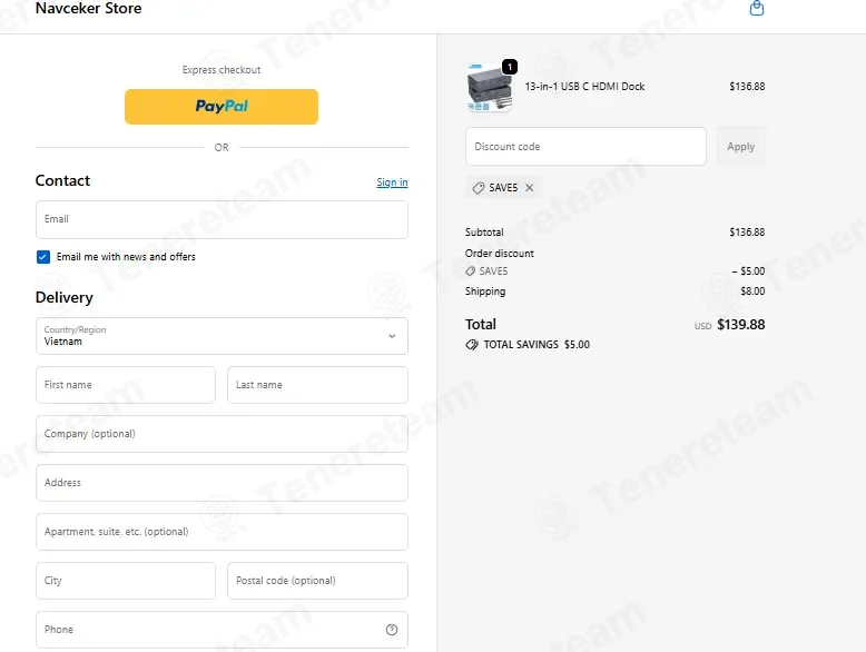 Navceker coupon code: $5 off with SAVE5. Tested and valid as 1 month ago.