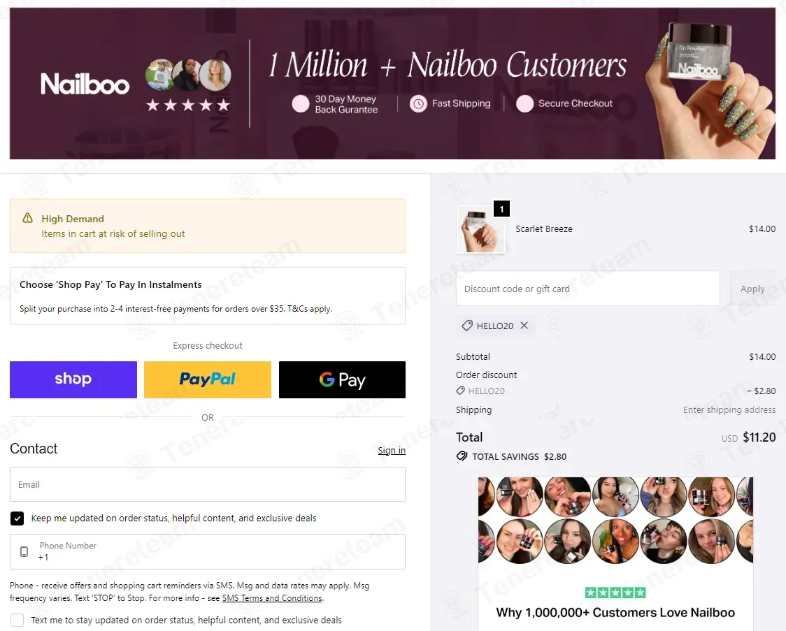 Nailboo coupon code: 20% off with HELLO20. Tested and valid as 7 months ago.