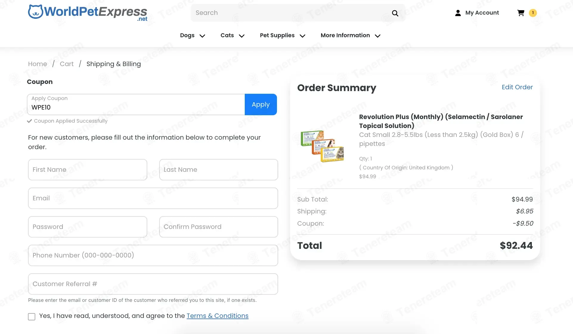 World Pet Express coupon code: 10% off with WPE10. Tested and valid as 10 months ago.