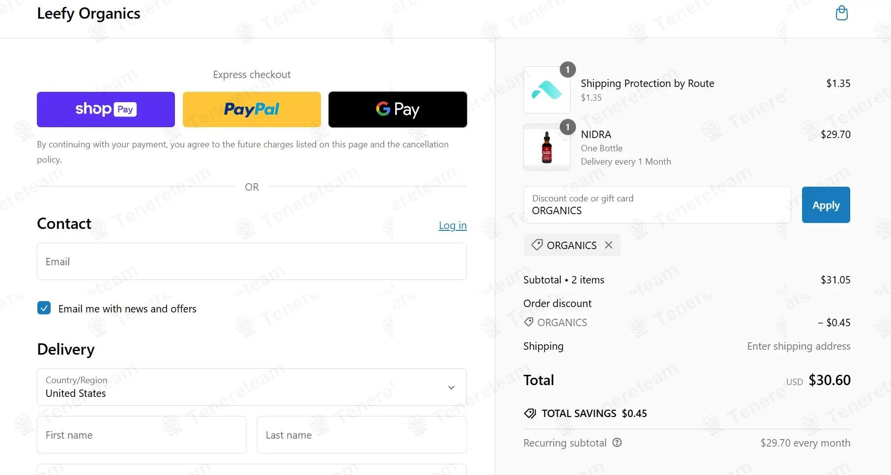 Leefy Organics apply coupon code